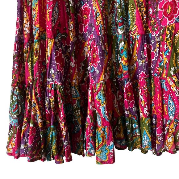 Prairie Skirt, Maxi, Floral Boho, Lined Multi Color Floral - Picture 2 of 5